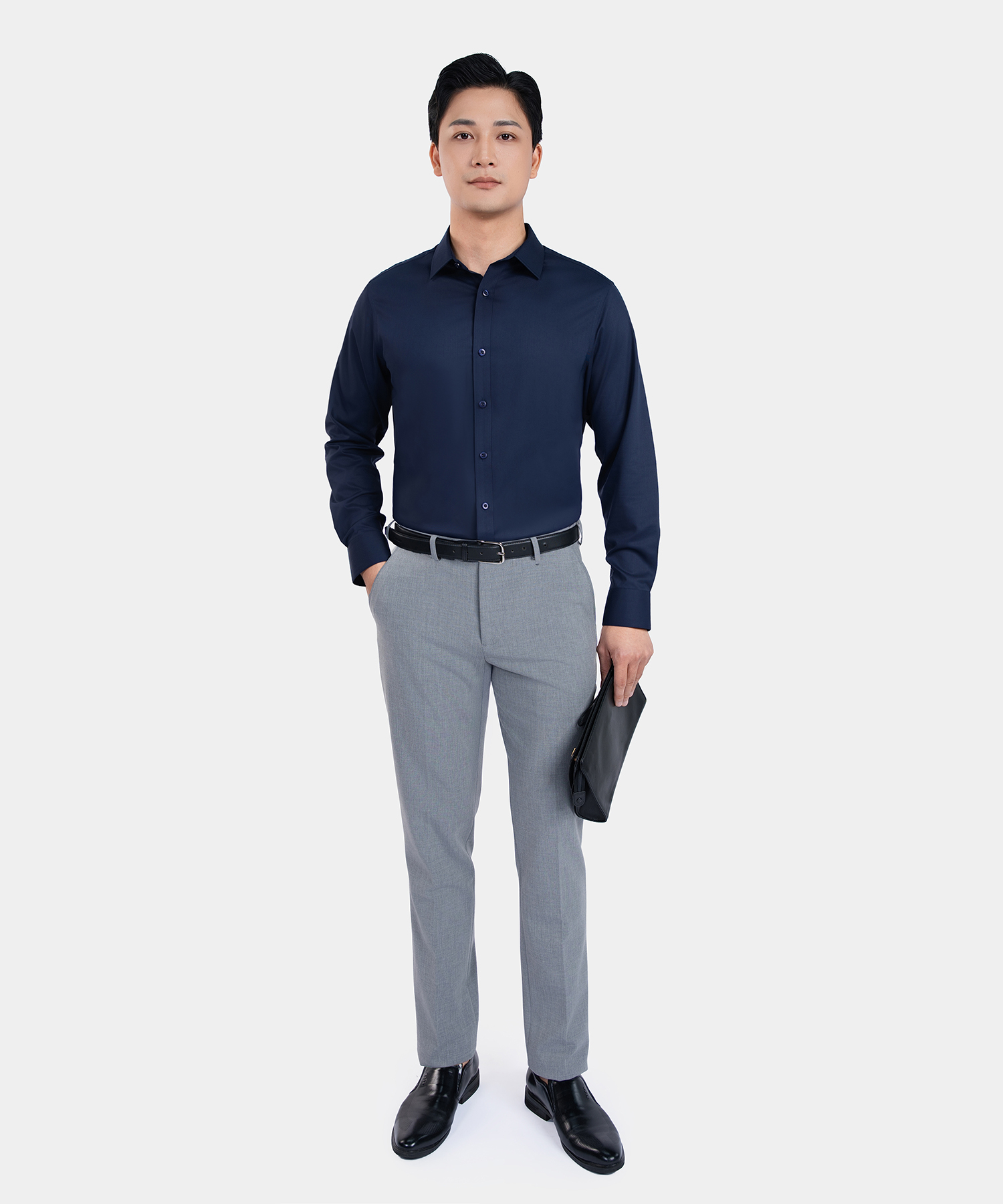 Áo Sơ Mi Dài Tay Nam Màu Xanh Tím Than ASAR26A0369