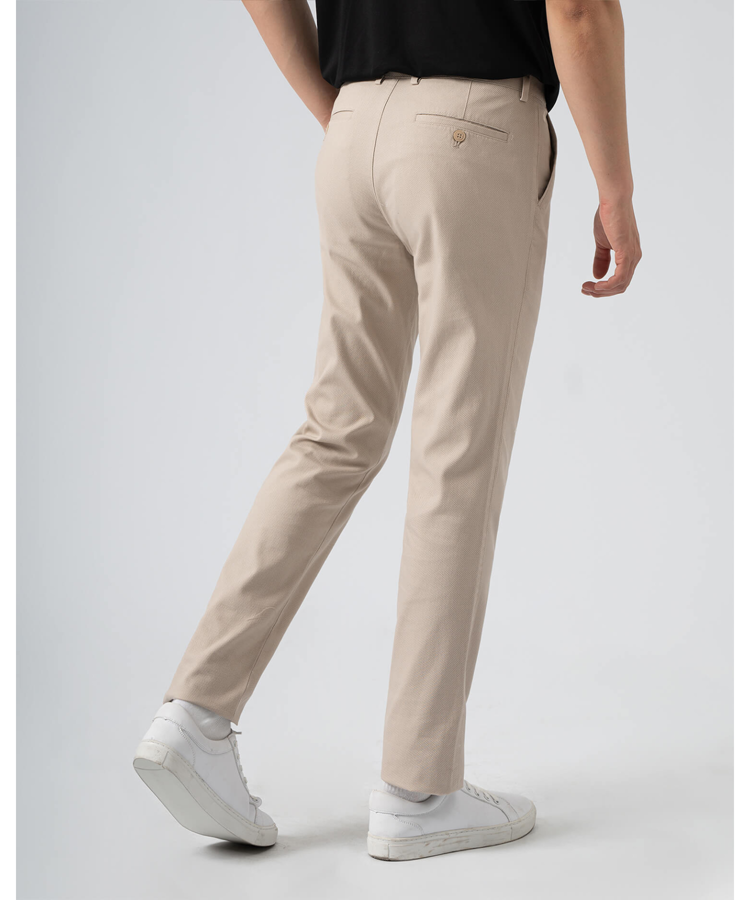 Quần Kaki Nam Dáng Slim Vân Vải Gai 4001 - Be