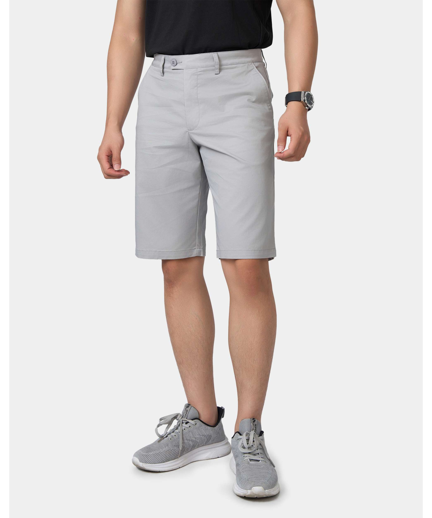 Quần Short Nam Trơn Cotton 5004 - Ghi