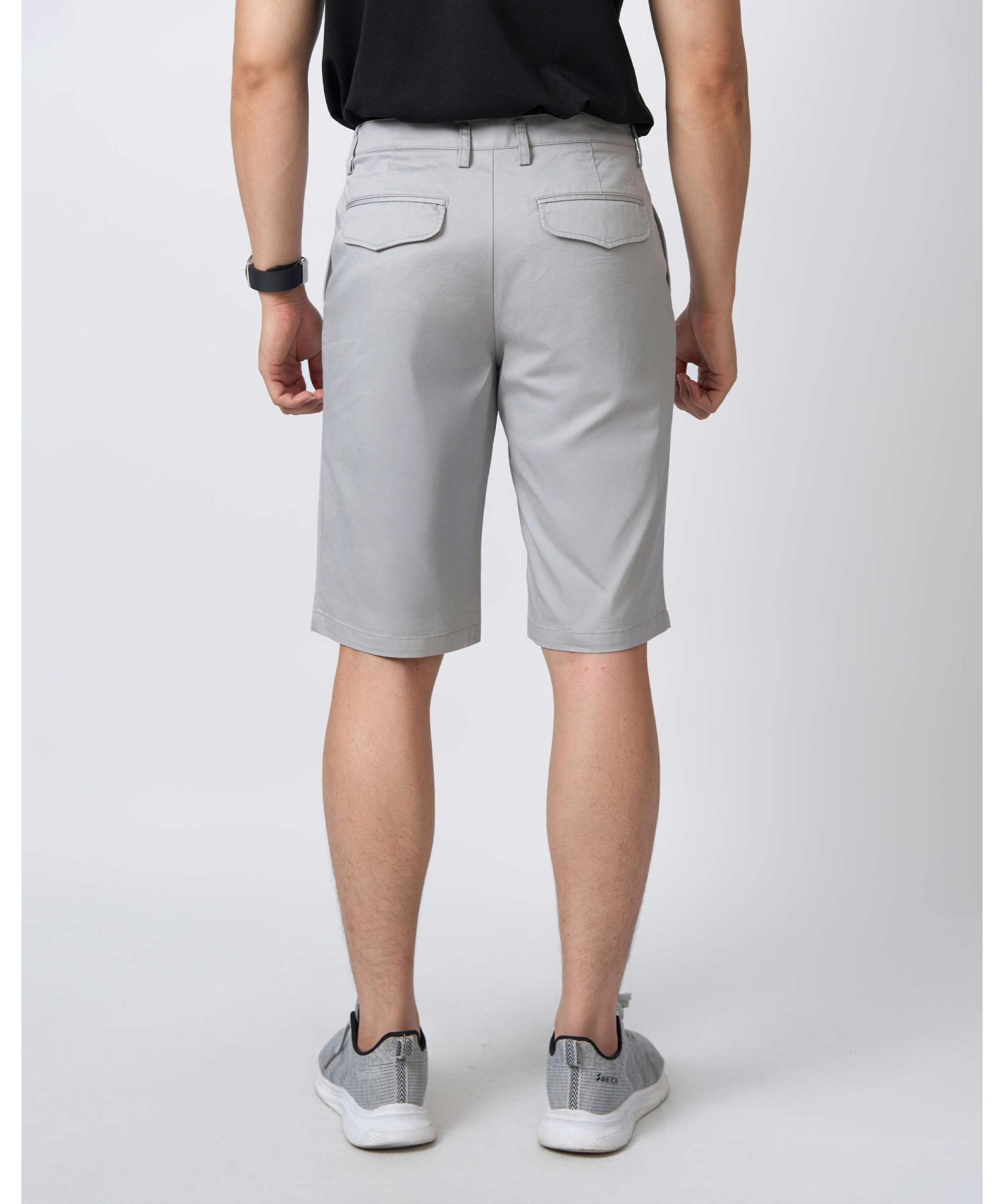 Quần Short Nam Trơn Cotton 5004 - Ghi