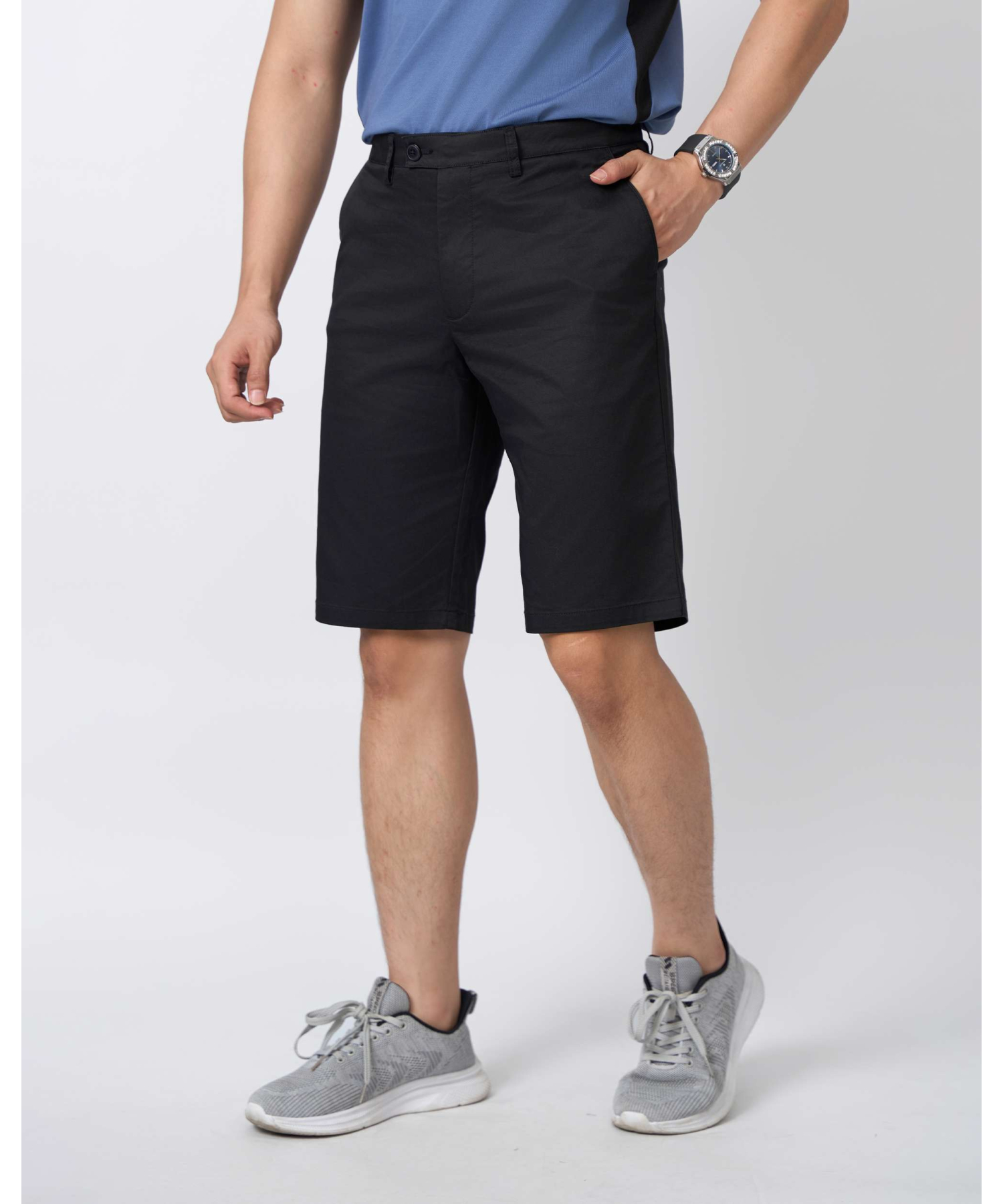 Quần Short Nam Trơn Cotton 5004 - Đen