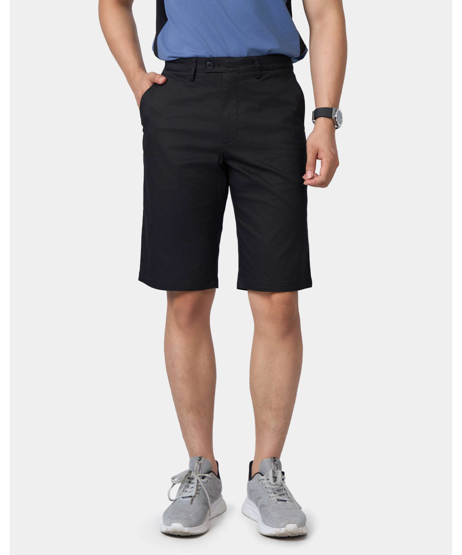 Quần Short Nam Trơn Cotton 5004 - Đen