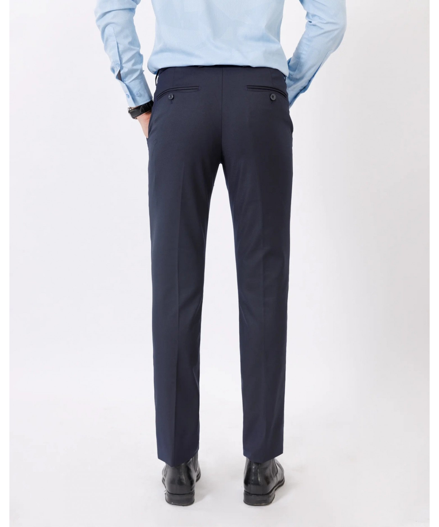 Quần Âu Nam Cạp Chun 3008 - Xanh Tím Than