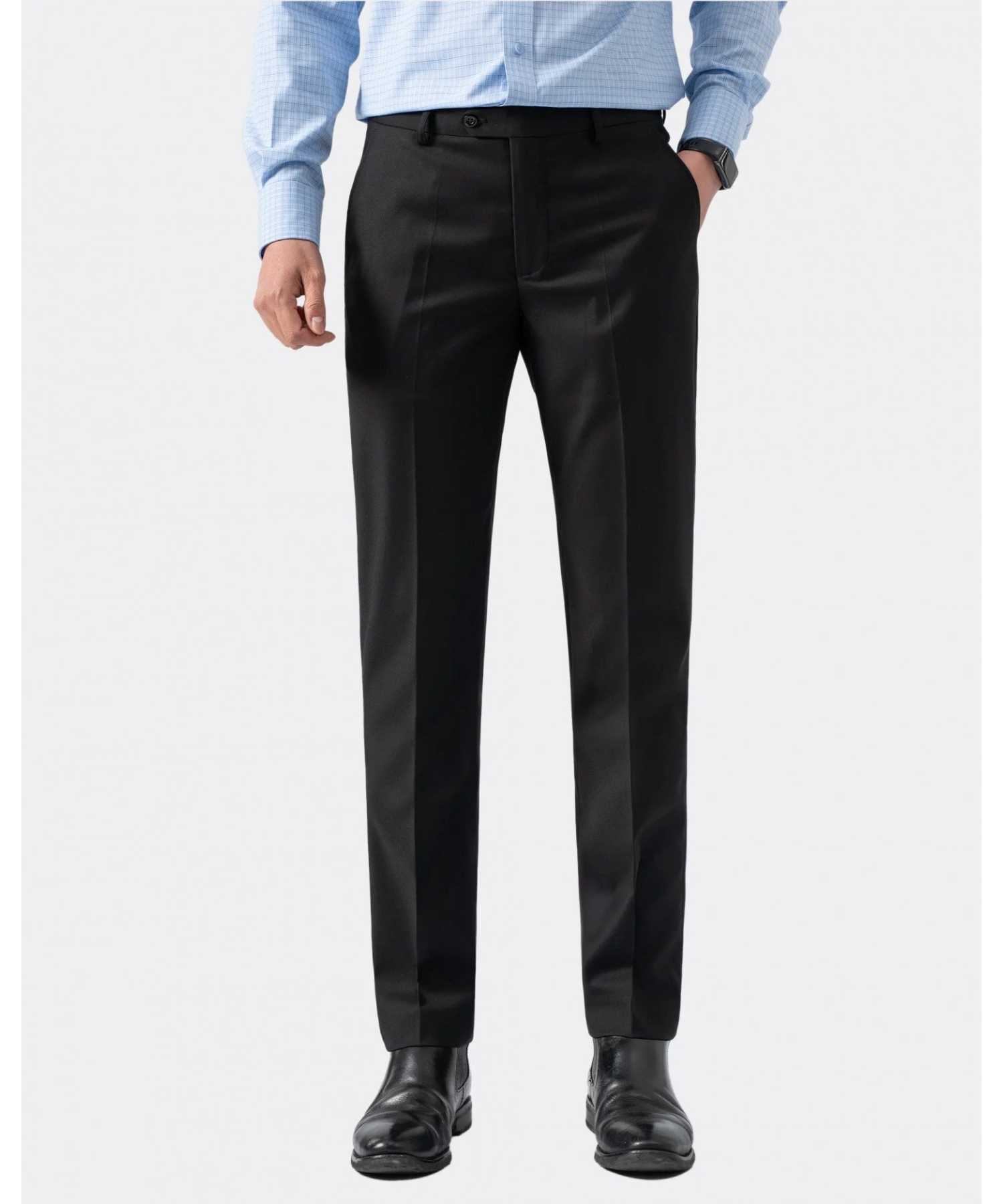 Quần Âu Nam Dáng Slim Không Chun 3007 - Đen