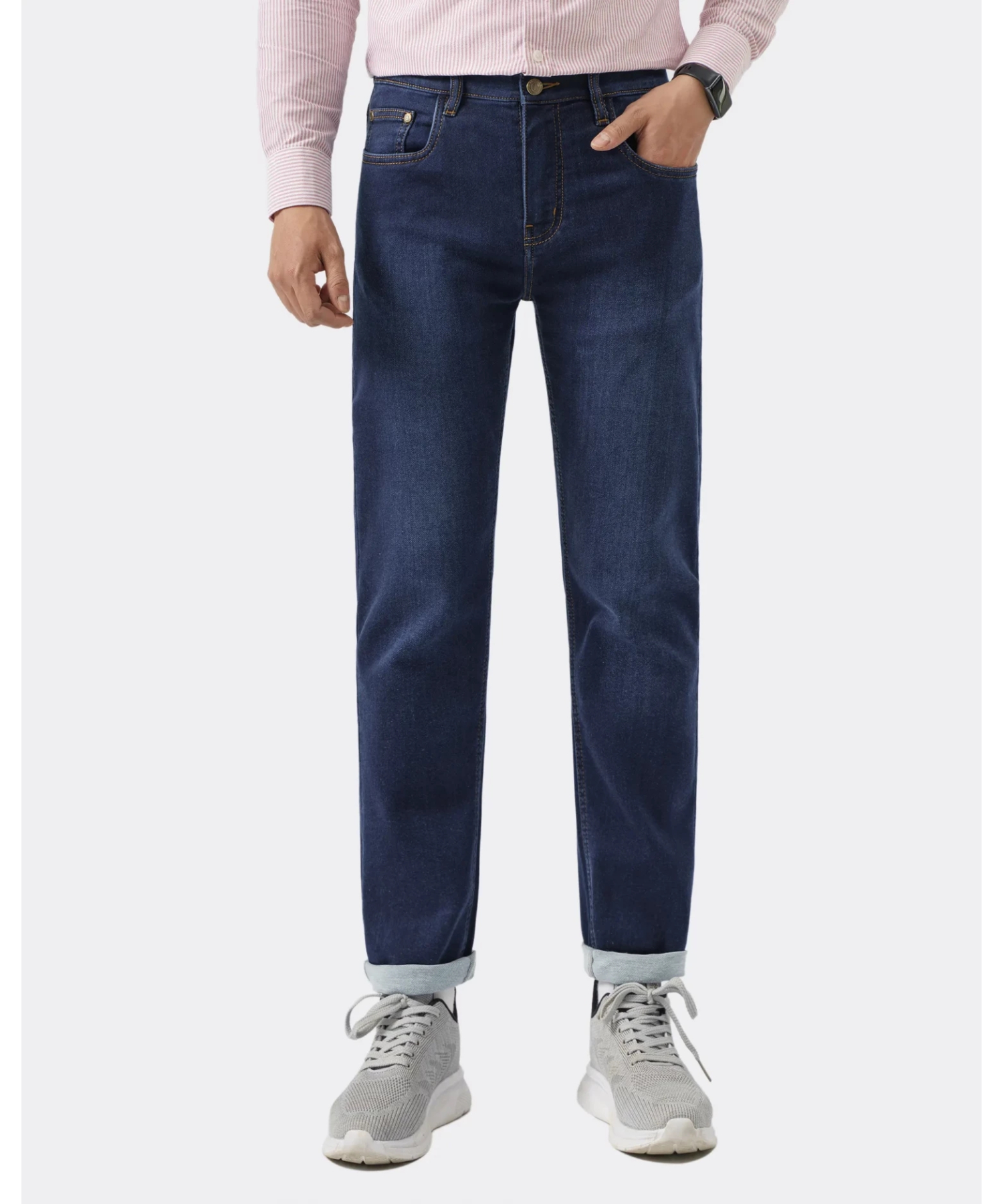 Quần Jeans Nam Dáng Slim Màu Xanh Đậm 4002A