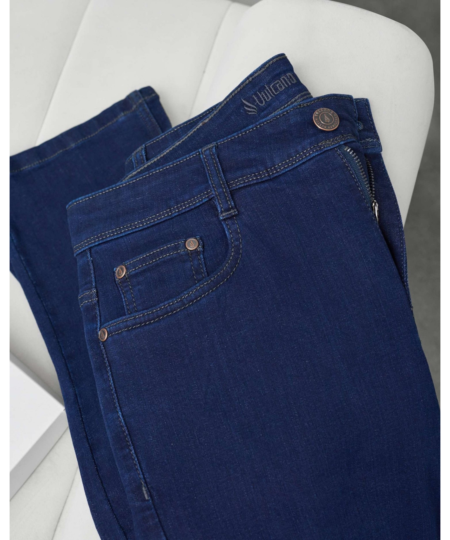 Quần Jeans Nam Dáng Suông Màu Xanh Co Giãn 5003A