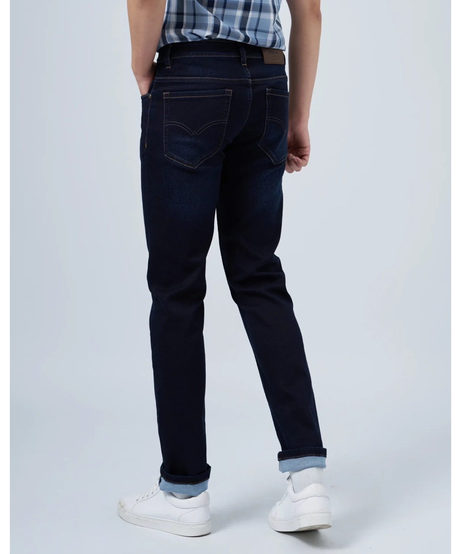 Quần Jeans Nam Dáng Suông Màu Xanh Than 3004D