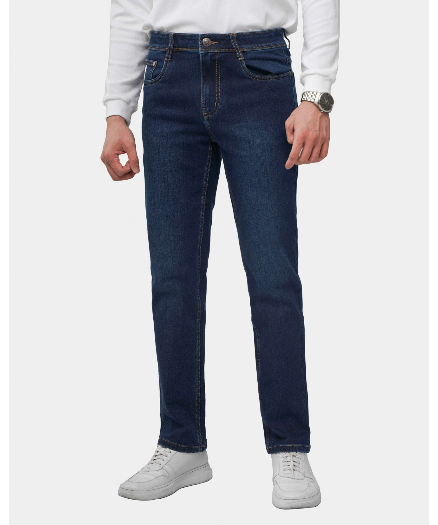 Quần Jeans Nam Ống Suông Co Giãn Màu Xanh 4015A