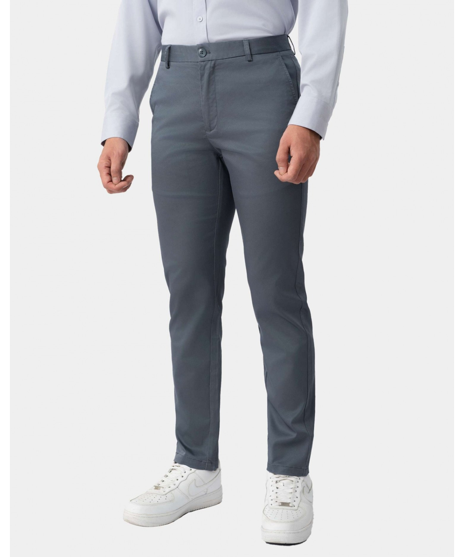 Quần Kaki Nam Dáng Carrot Trơn 4001 - Xám