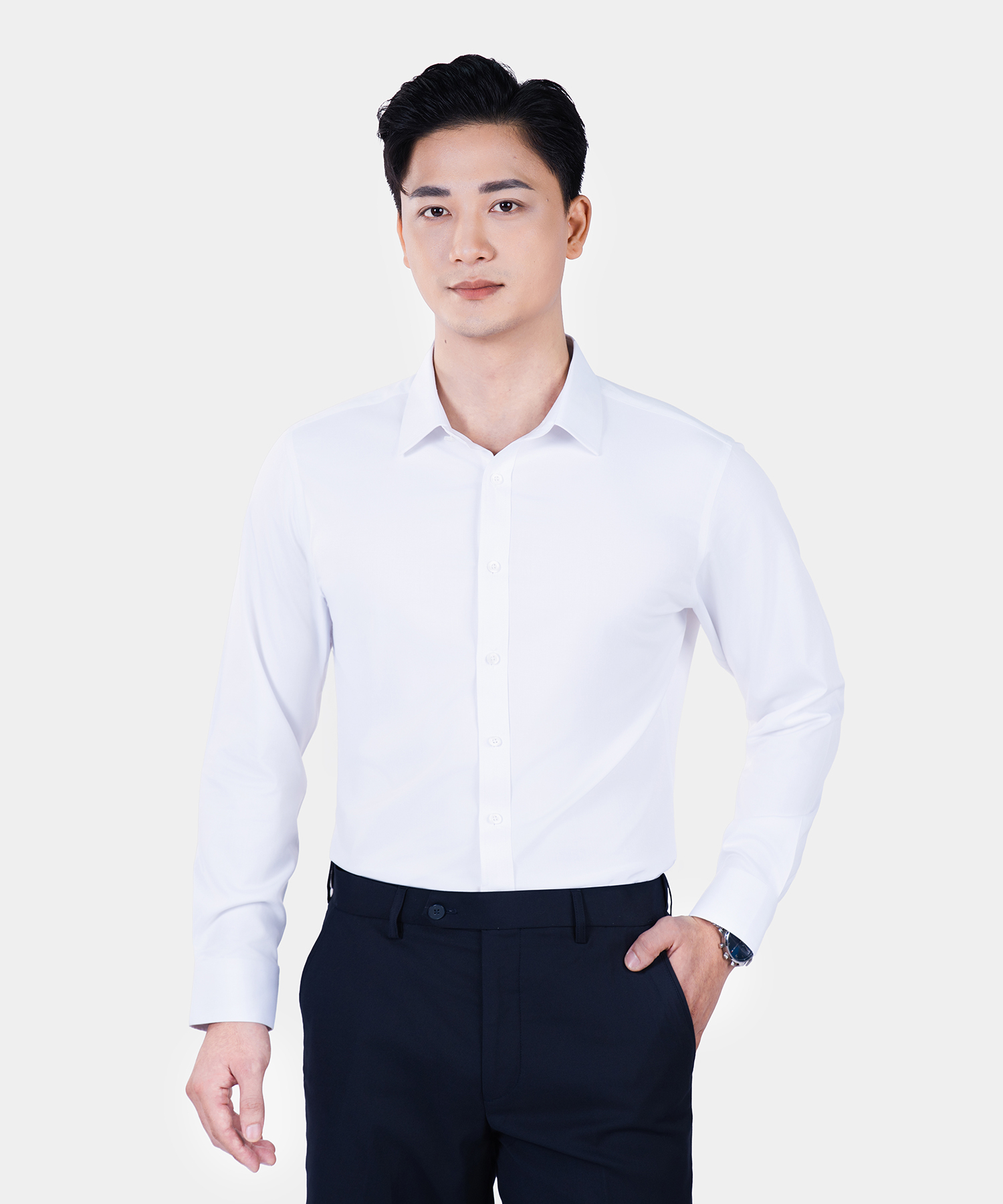Áo Sơ Mi Nam Dài Tay Màu Trắng ASAR26A0300
