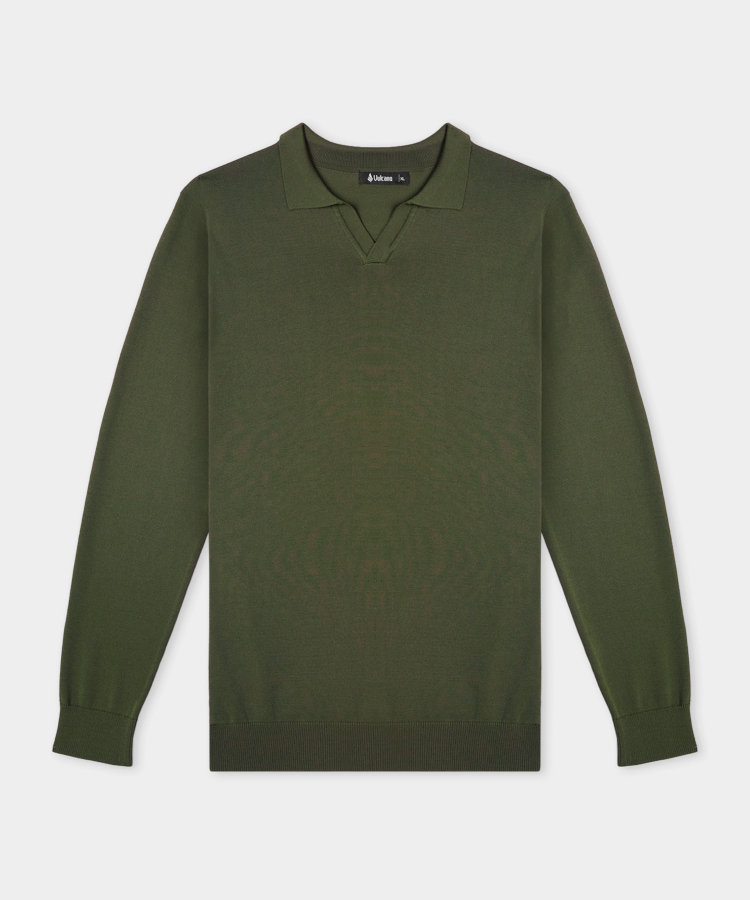 Áo Len Nam Cổ Bẻ LC.25.A2 - Xanh Rêu