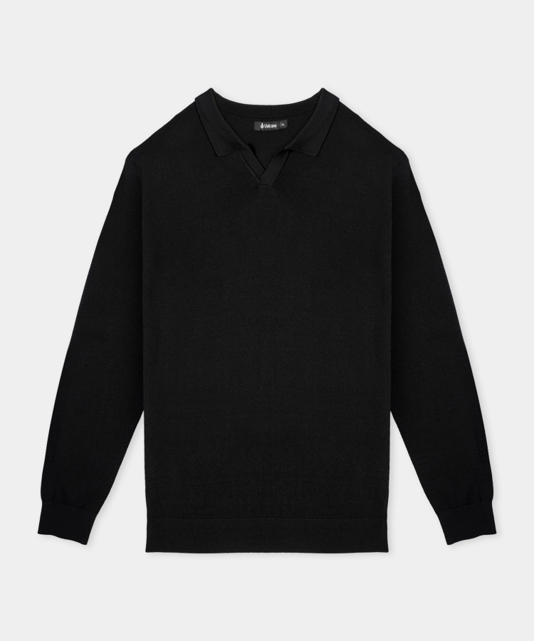 Áo Len Nam Cổ Bẻ LC.25.A2 - Đen