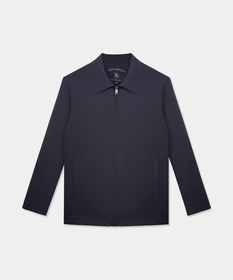 &Aacute;o Kho&aacute;c Cổ Bẻ Họa Tiết Ch&igrave;m RT.25.B3  - Xanh Đen