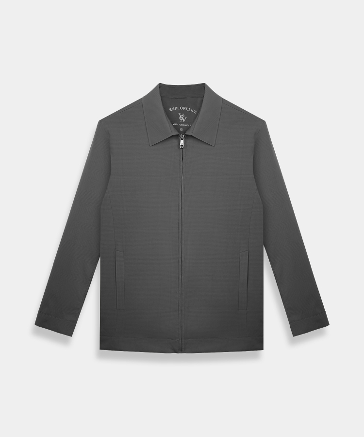 &Aacute;o Kho&aacute;c Cổ Bẻ Họa Tiết Ch&igrave;m RT.25.B3  - Ghi