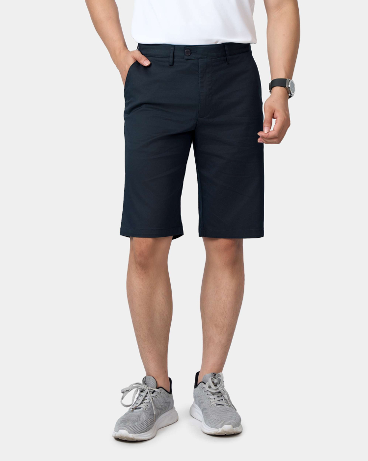 Quần Short Nam Trơn Cotton 5004 - Xanh T&iacute;m Than