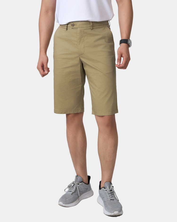 Quần Short Nam Trơn Cotton 5004 - N&acirc;u