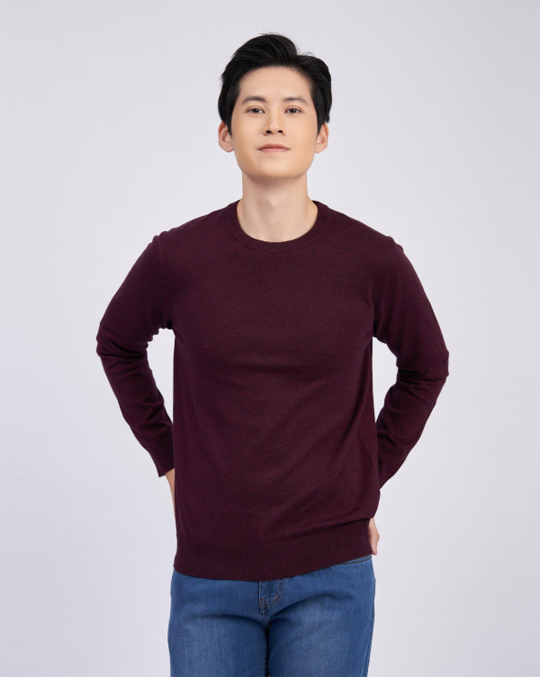 Áo Len Nam Cotton 2003F Đỏ Đô