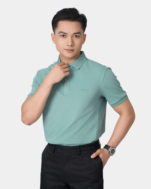 Áo Polo Nam Cotton Trơn 5005D Xanh Nhạt 2