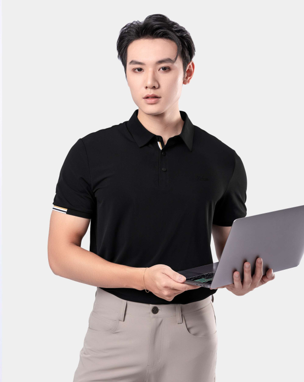 Áo Polo Thể Thao Nam Co Giãn 5006B Đen