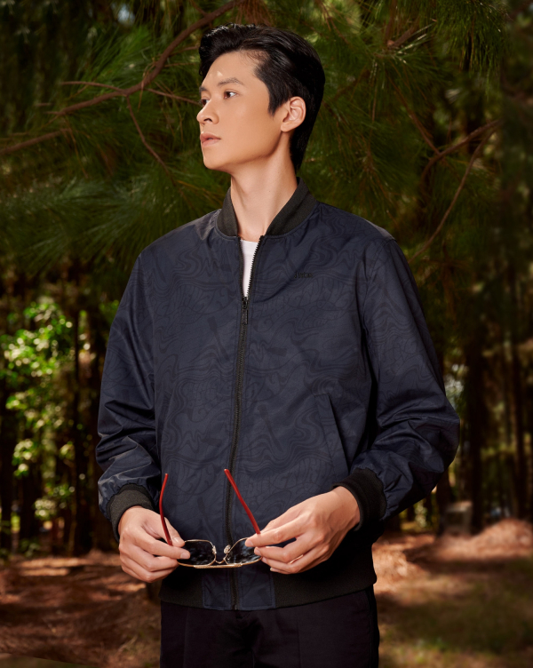 Áo Jacket Bomber Nam 2001 Xanh Tím Than 3