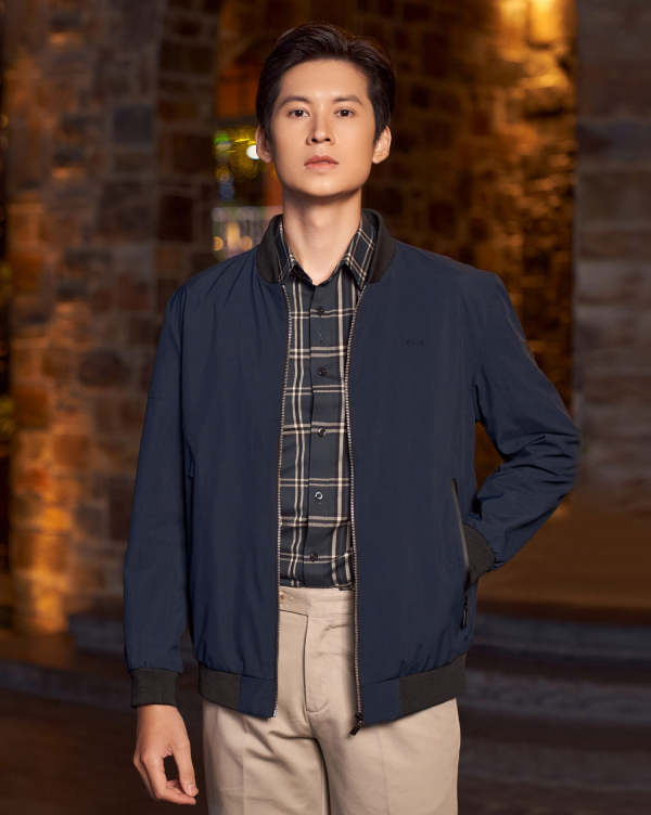 Áo Jacket Bomber Nam 2004 Xanh Tím Than
