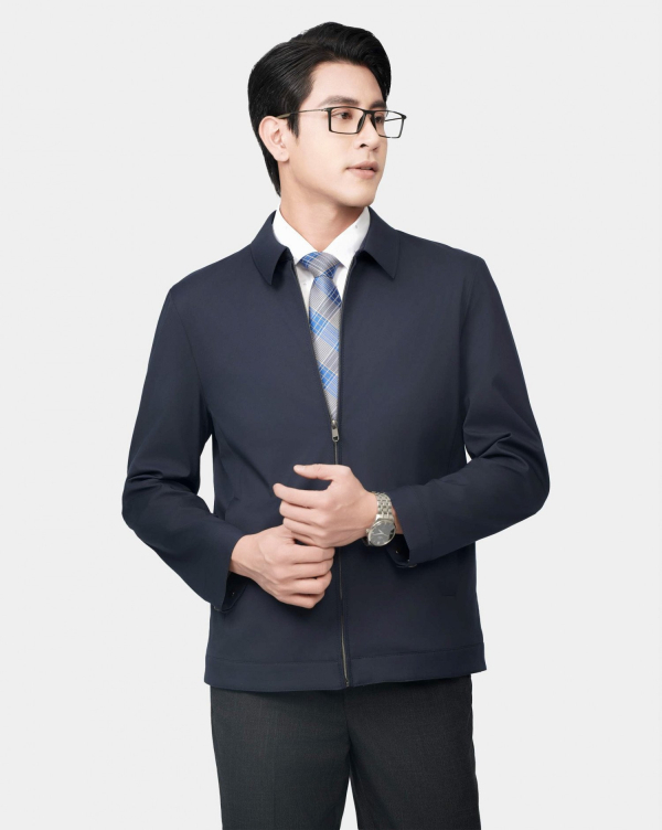 Áo Khoác Nam Cổ Bẻ 4001 Xanh Tím Than