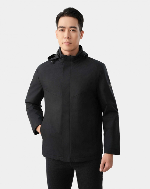 Áo Khoác Thể Thao Nam Có Mũ Chống Nước 4002 Đen