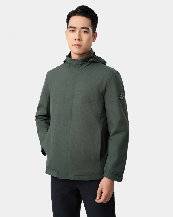 Áo Khoác Thể Thao Nam Có Mũ Chống Nước 4002 Xanh Đen
