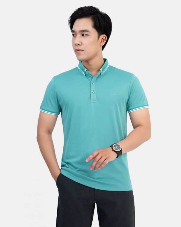 Áo Polo Nam Cotton Trơn 3002 Xanh Nhạt 3