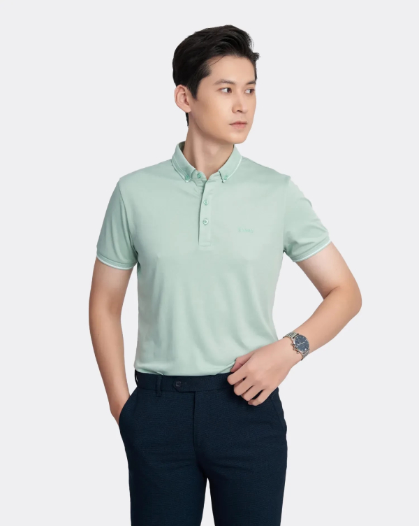 Áo Polo Nam Cotton Trơn 3002 Xanh Nhạt