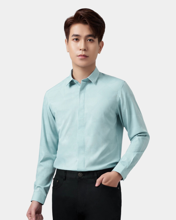 Áo Sơ Mi Dài Tay Nam 3038 Xanh Nhạt