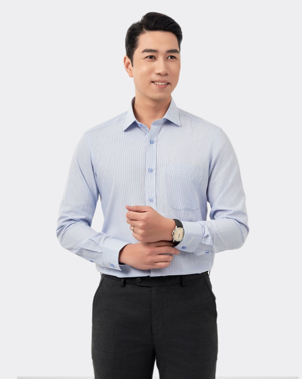 Áo Sơ Mi Dài Tay Nam 4024 Xanh Da Trời