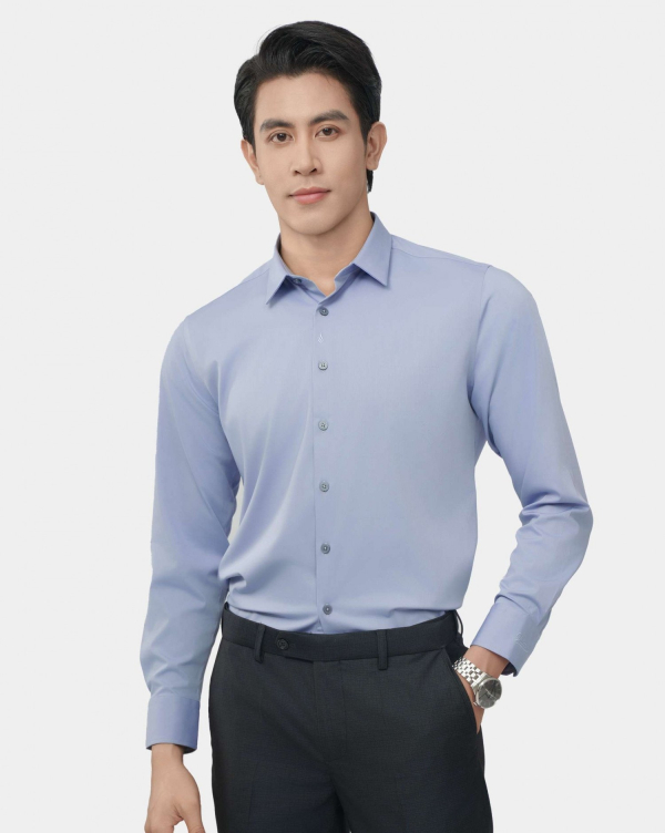 Áo Sơ Mi Dài Tay Nam Họa Tiết 4058 Xanh Da Trời