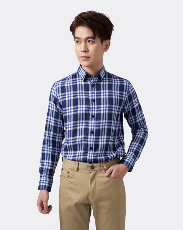 Áo Sơ Mi Dài Tay Nam Kẻ 3060