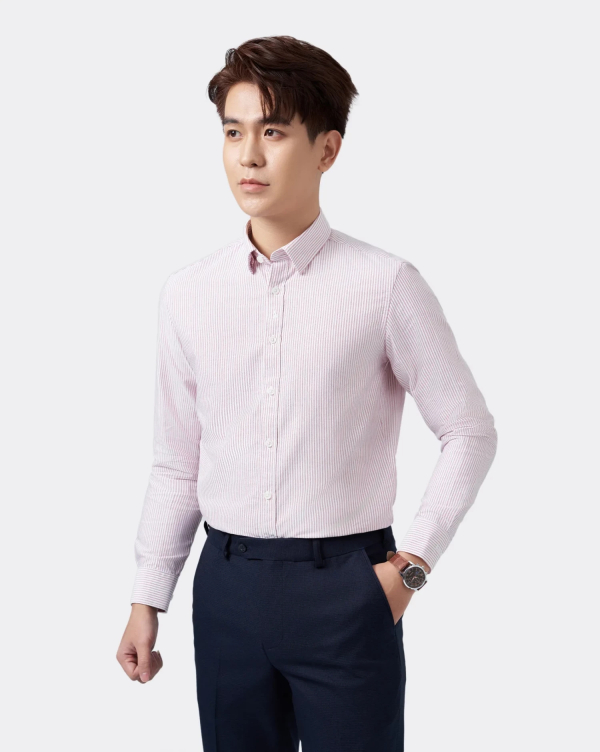 Áo Sơ Mi Dài Tay Nam Kẻ 3061 Hồng