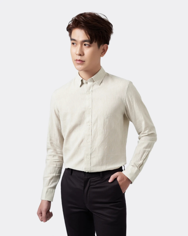 Áo Sơ Mi Dài Tay Nam Linen 3049 Be