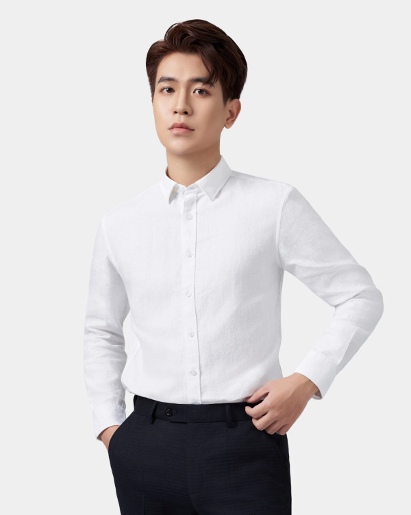 Áo Sơ Mi Dài Tay Nam Linen 3049 Trắng