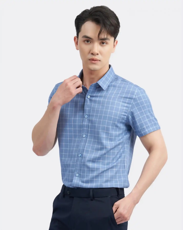 Áo Sơ Mi Ngắn Tay Nam Họa Tiết Kẻ Caro 3027A