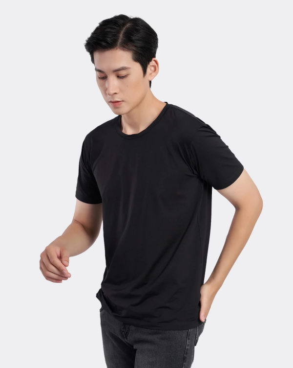 Áo Thun Nam Modal Trơn 2037-2038-2039-2040-2045-2046-2047-2048 Đen