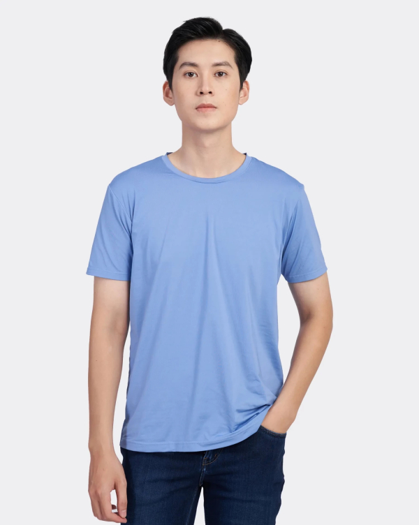 Áo Thun Nam Modal Trơn 2037-2038-2039-2040-2045-2046-2047-2048 Xanh Da Trời 2