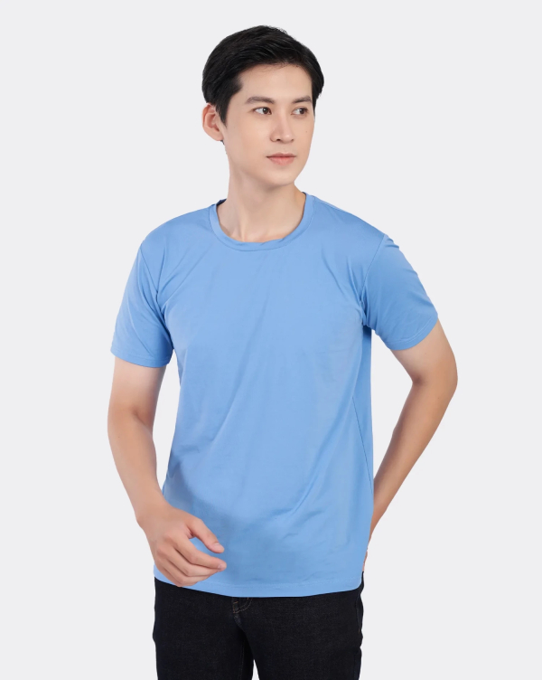 Áo Thun Nam Modal Trơn 2037-2038-2039-2040-2045-2046-2047-2048 Xanh Da Trời