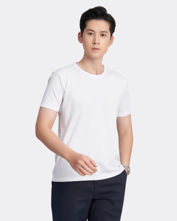Áo Thun Nam Trơn 2045-2046-2047-2048 Trắng