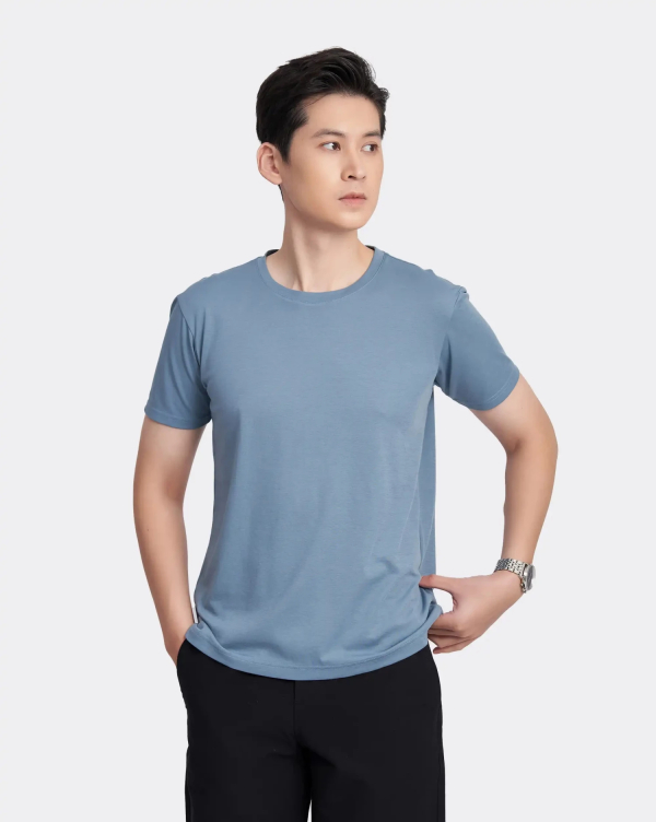 Áo Thun Nam Trơn 2045-2046-2047-2048 Xanh Nhạt