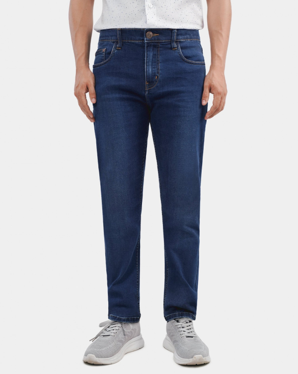 Quần Jeans Nam Basic Dáng Slim Màu Xanh Đậm 4011A Xanh Đậm