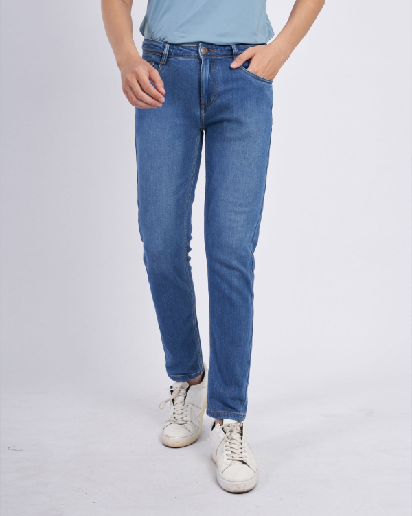 Quần Jeans Nam Basic Màu Xanh 2007A Xanh Da Trời