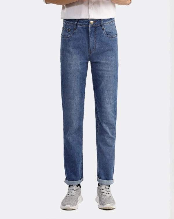 Quần Jeans Nam Basic Màu Xanh 3006