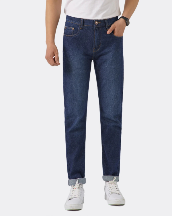 Quần Jeans Nam Basic Màu Xanh 3008