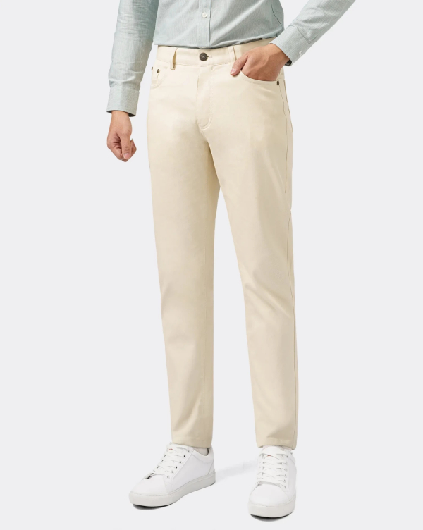 Quần Kaki Nam Dáng Carrot 3003 Trắng