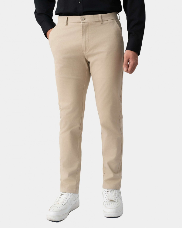 Quần Kaki Nam Dáng Carrot Trơn 4002 Be