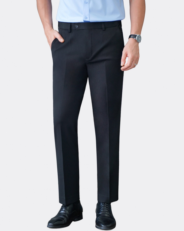Quần Kaki Nam Dáng Slim Vân Vải Gai 4001 Đen